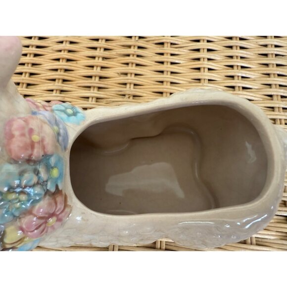 Vintage 60's Planter Pot Cute Sheep With Flower Collar Retro Kitsch - Picture 5 of 7